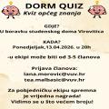Dorm kviz - najava za 13.4.