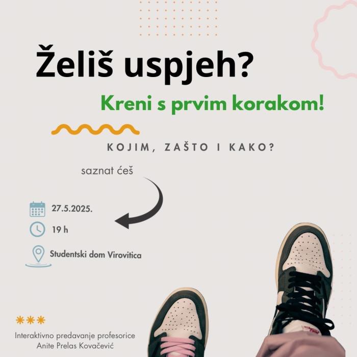 Najava interaktivne radionice "Želiš uspjeh? Kreni s prvim korakom"